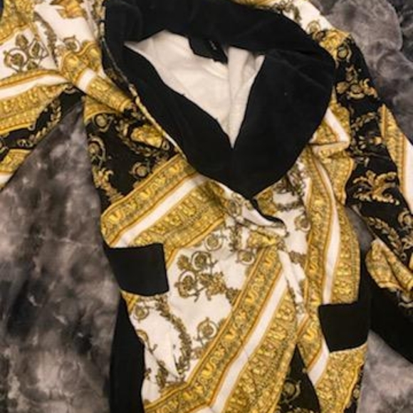 SOLD New Versace I Heart Baroque cotten terry Bathrobe in gold size large RARE - Picture 11 of 13
